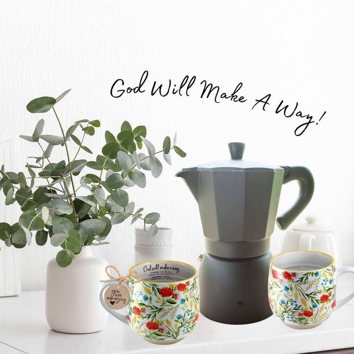 Dicksons - Wholesale Coffee Mug - LCP Coffee Mug God Will Make Vintage Floral