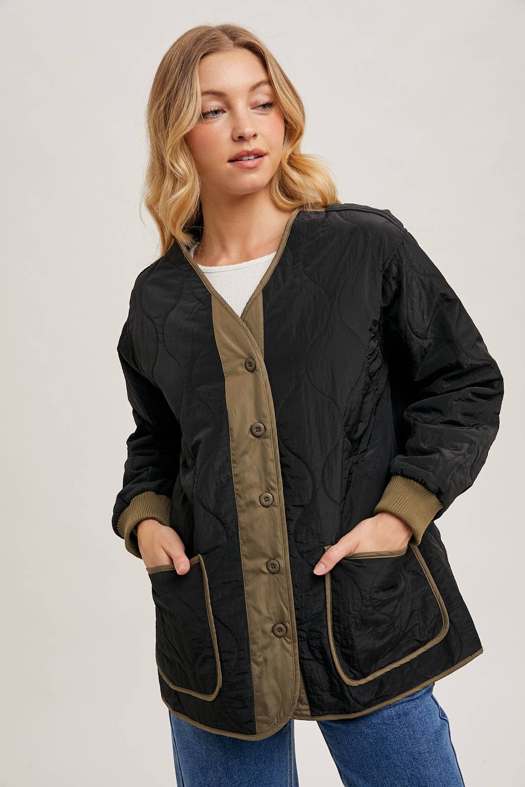 Bluivy - Wholesale Jacket - Women's - BUTTON UP QUILTED JACKET16