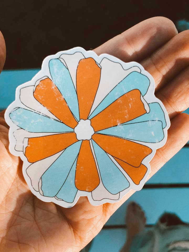 Retro Flower, Sticker for wholesale by Amalie Maren Designs
