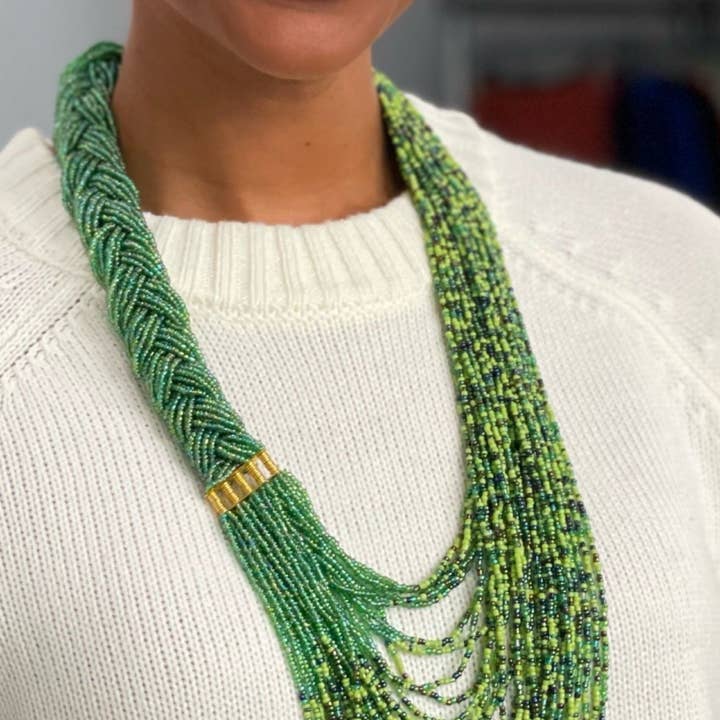 KENDI AMANI - Wholesale Beaded/Pearl Necklace - Makandi Braided Necklace4