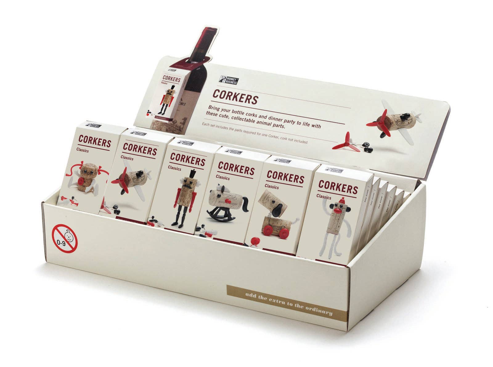 Monkey Business Design USA LLC - Vente Bouchon de vin - Cadeau pour les amateurs de vin | Présentoir Corkers Classics1