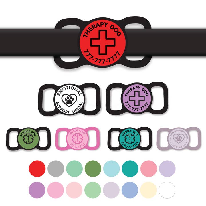 Mini Slim Slide-On Étiquette d'Identification pour Animaux en Silicone | Alerte d'Urgence pour la vente par Besties Pets