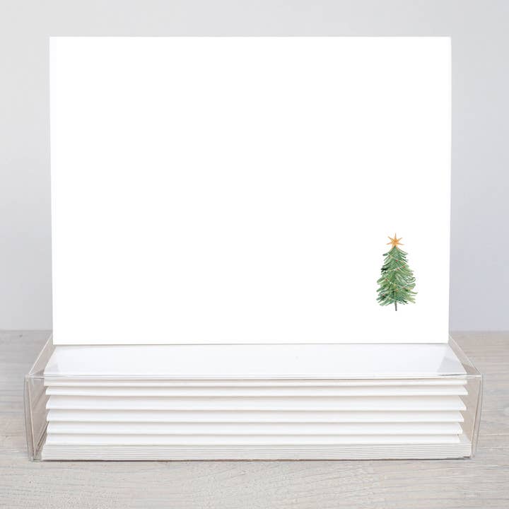 Christmas Tree Box Set - Holiday Thank You Note Cards for wholesale by Mac and Mo Studio - Luxury Stationery and Greeting Cards