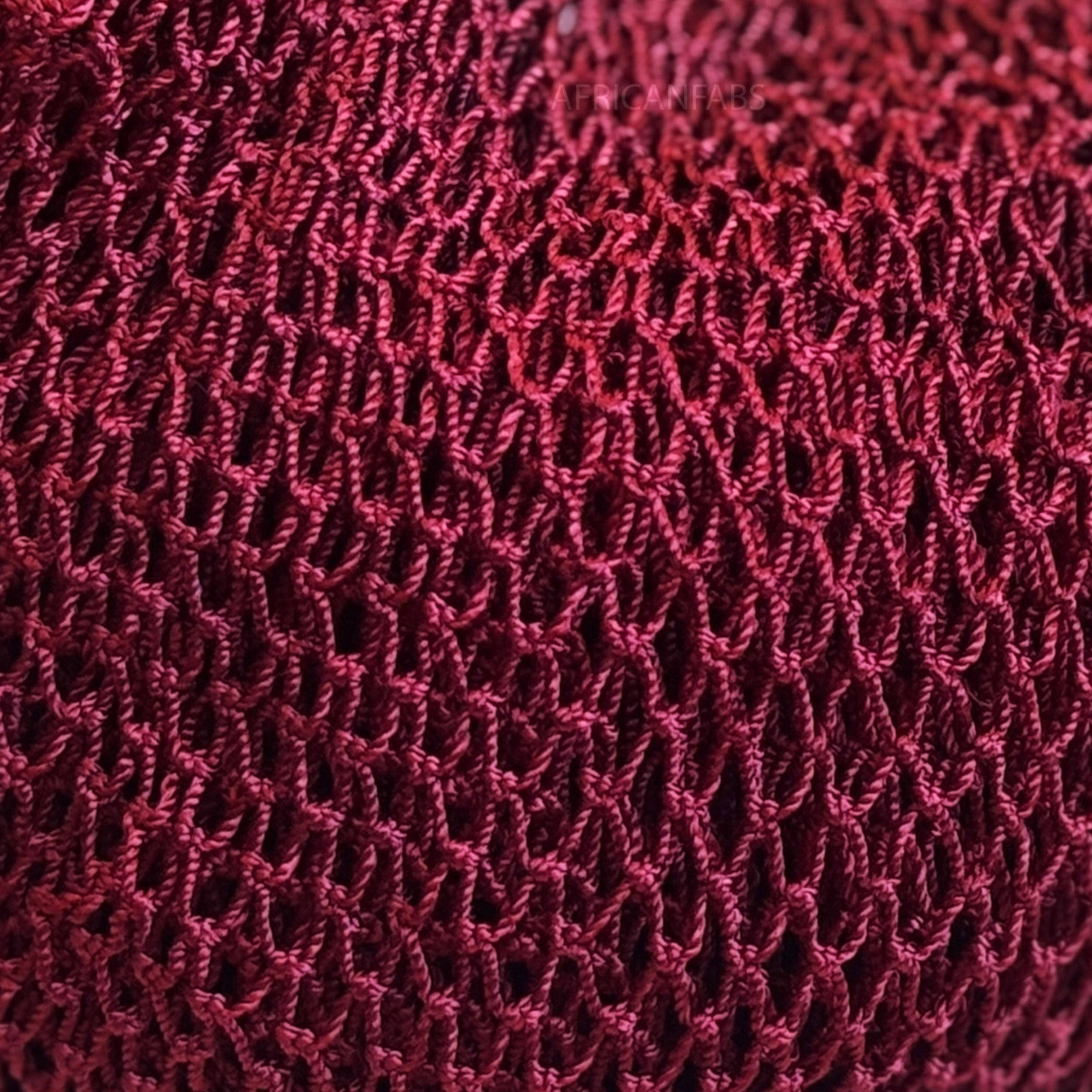 AfricanFabs - Wholesale Bath Pouf/Sponge - 5 Pieces - African net sponge / African exfoliating net / Sapo sponge - Burgundy red1