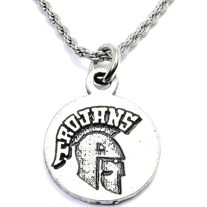 Collana con ciondolo singolo con mascotte trojan in timone per la vendita all'ingrosso da parte di Chubby Chico Charms