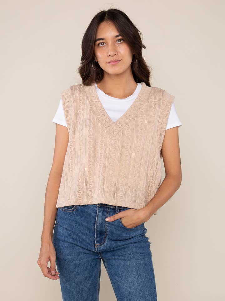 NLT - Venta al por mayor Chaleco de abrigo - Mujer - Chaleco tejido cable - talla grande1