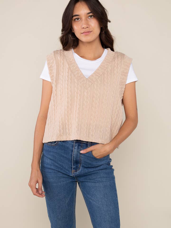 Cable Knit Vest for wholesale by NLT