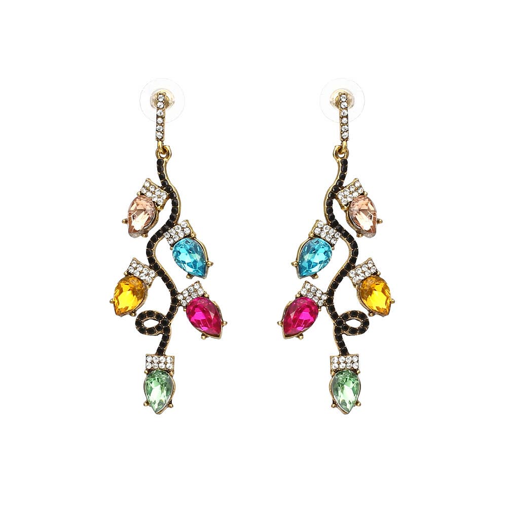 Alloy Christmas Colorful Rhinestone Earrings for wholesale on Faire
