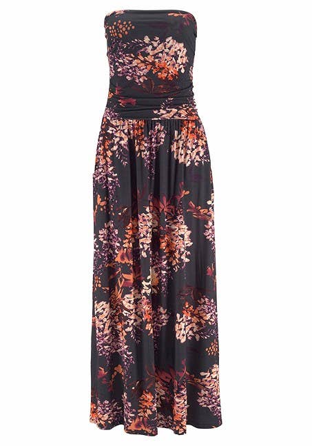 Multi Print LASCANA Women's Bandeau Maxi Dress for wholesale on Faire2
