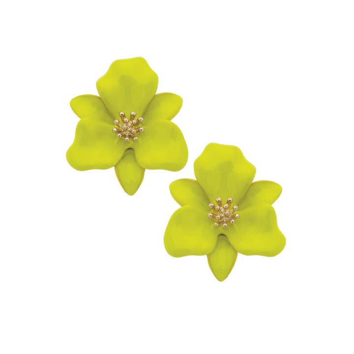 Canvas Style - Wholesale Stud/Post Earrings - Valentina Enamel Flower Statement Earrings