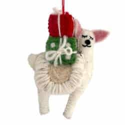 Lama avec des cadeaux de Noël pour la vente par Santa and friends