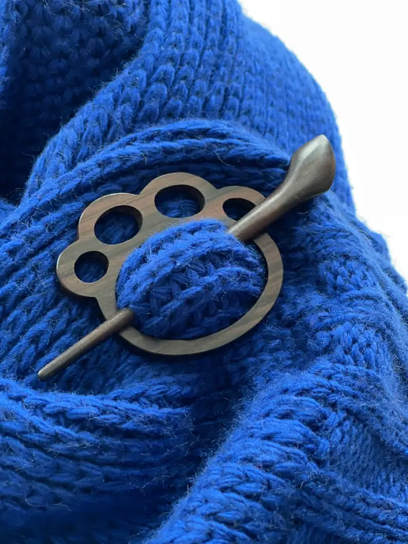 Anne B. Accessories – wholesale Brooch – Wood Scarf Pin with Stick, Scarf Buckle Shawl Buckle Knitted9