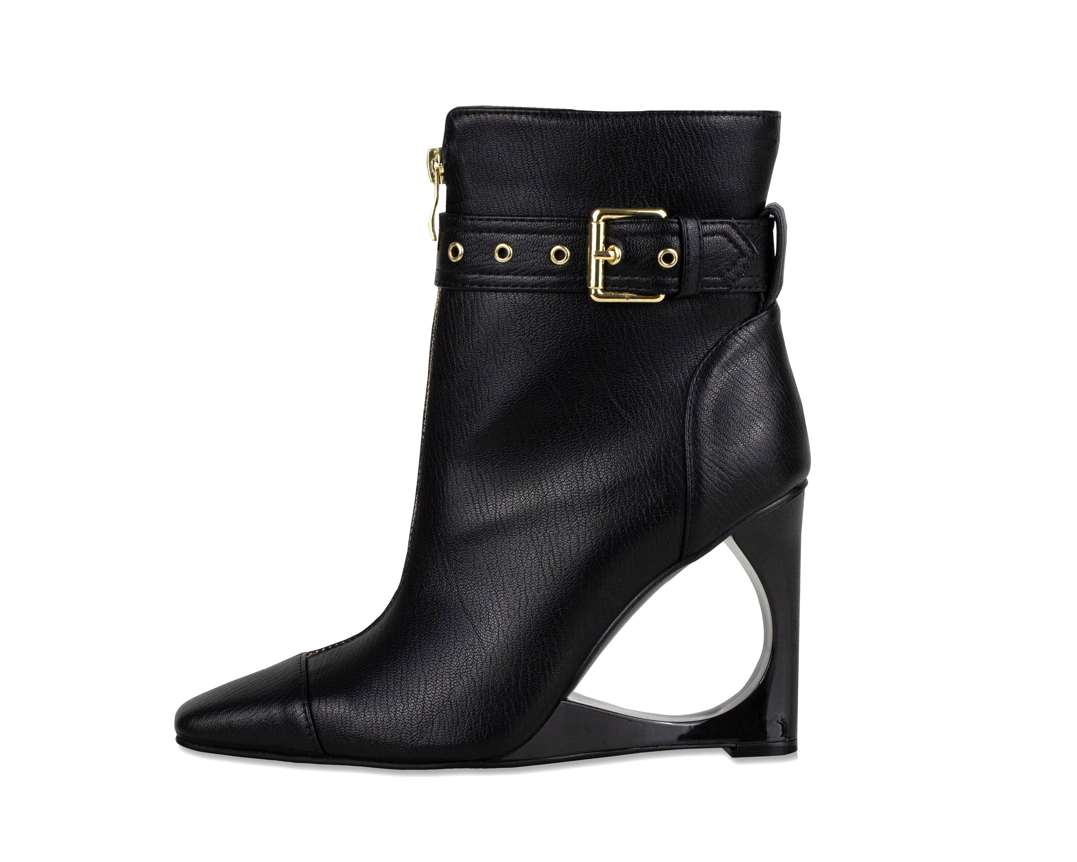 LADY COUTURE – Botins - Mulher por atacado – Botim com Salto em Forma de Triângulo e Abertura no Teto5