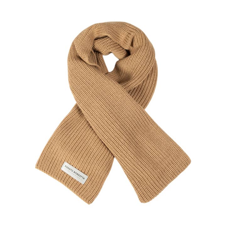 RB5002Z | CERVINO Knitted Scarf Wool Blend Made in Italy. Camel Color - One Size for wholesale by Kaili mood / RENATO BORZATTA - Italy since 1978 -