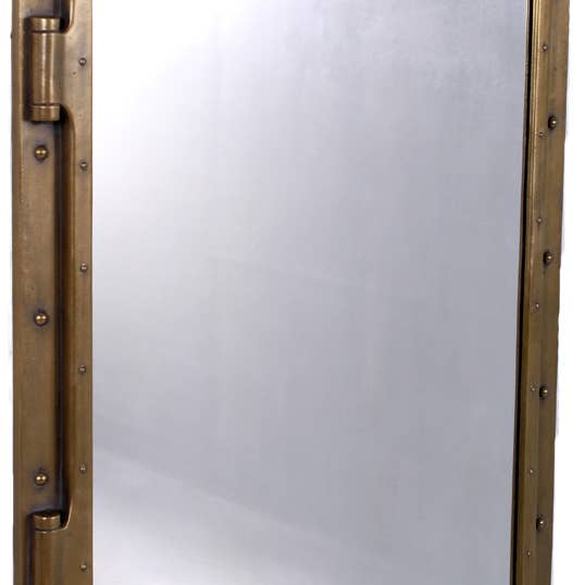 Nautical Tropical Imports - Wholesale Wall Mirror - 34"x24" Rectangular Porthole Mirror Antique Brass Finish 4