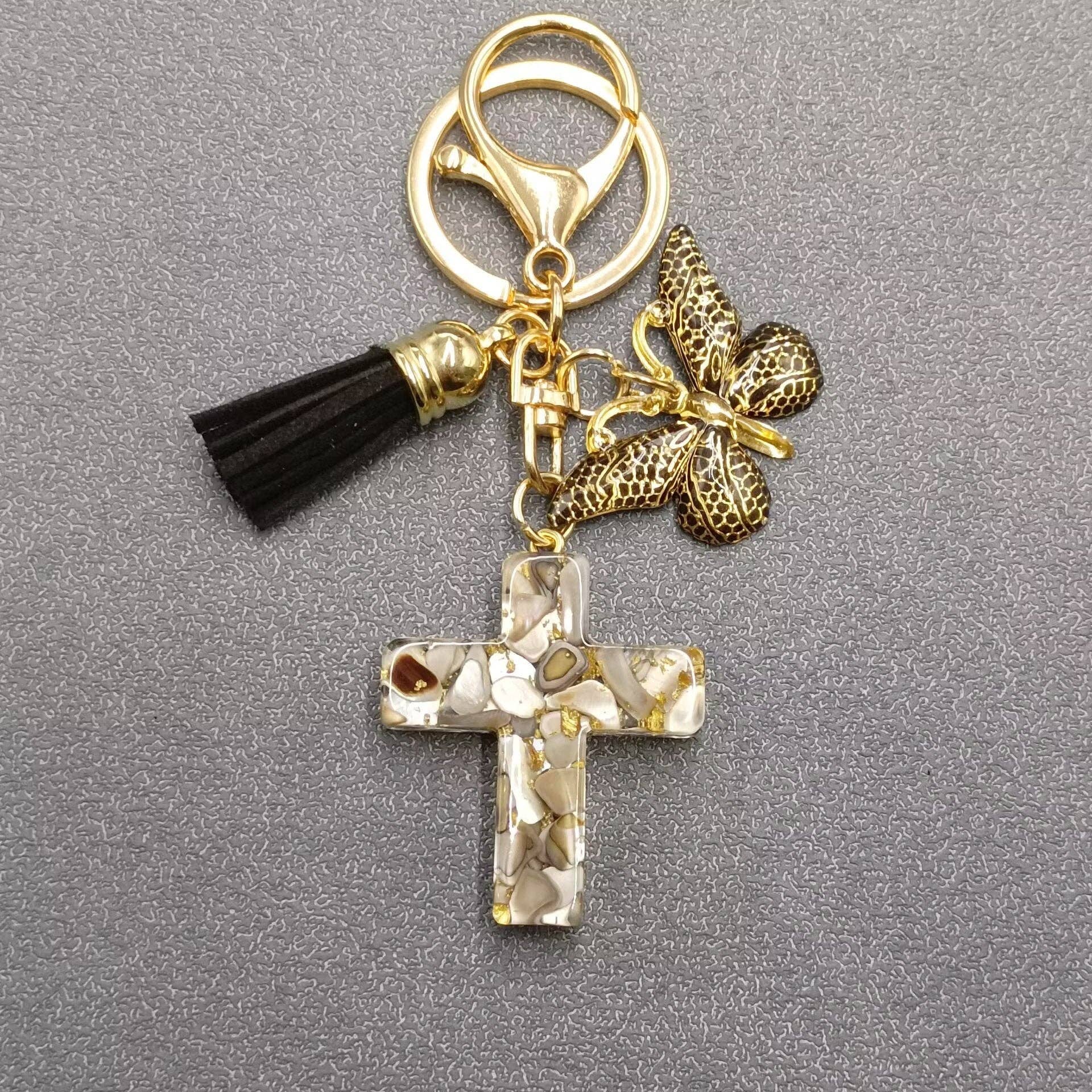 Mio Queena - Wholesale Keychain - Women's - Multi-style Acrylic Butterfly Resin Cross Pendant  Keychains3
