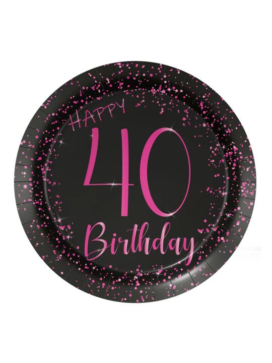 8 Platos 18 cm Elegant Pink 40 años para venta al por mayor de Dream Party