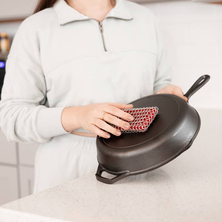 Fox Run Brands - Wholesale Cleaning Cloth - Outset Chain Mail Cast Iron Scrubber Pad, 4.5" x 3.5"