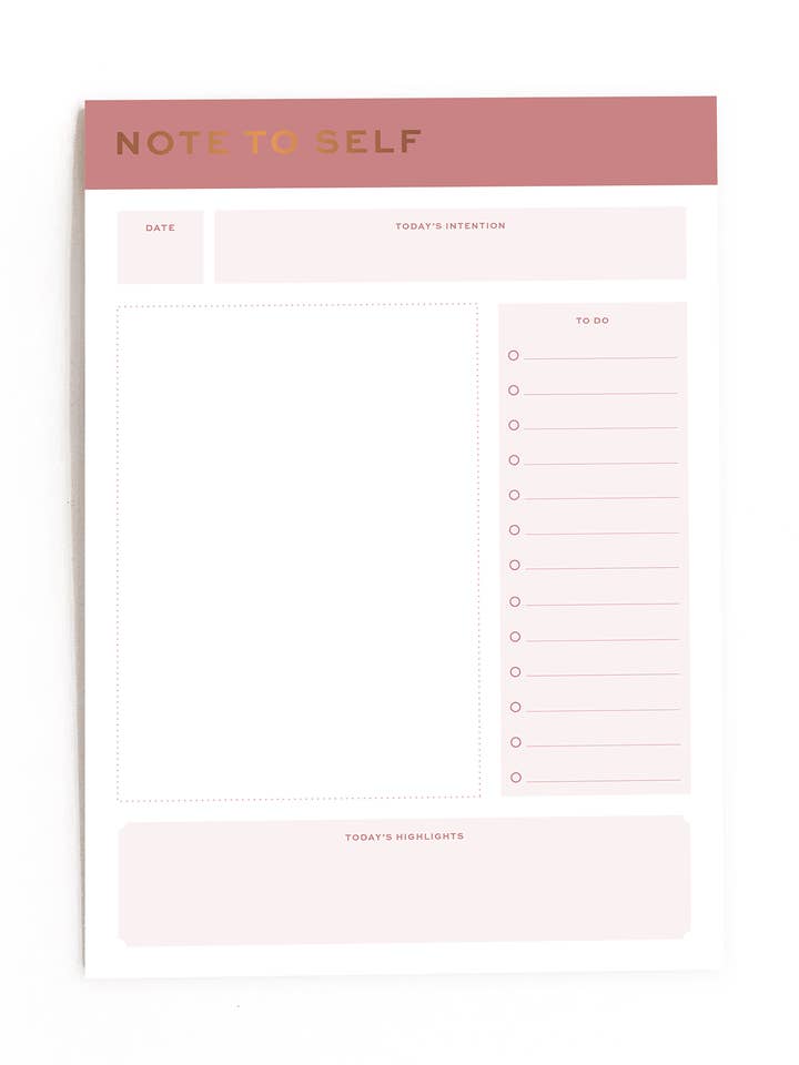 Note To Self Notepad for wholesale by Ponderlily Paper & Planners
