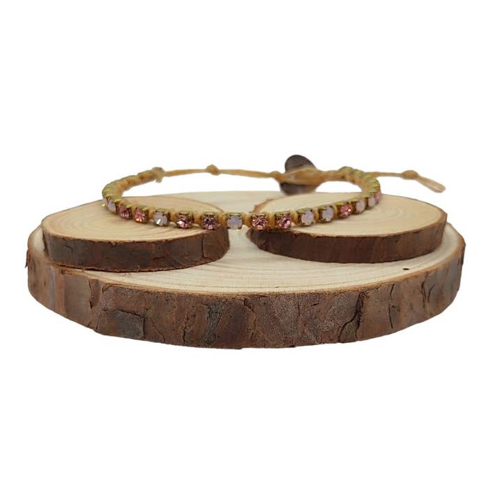 Pulseiras de Corrente de Cristal Pequenas - Multi Opal Rose por atacado de QUÉ MÁS JEWELS