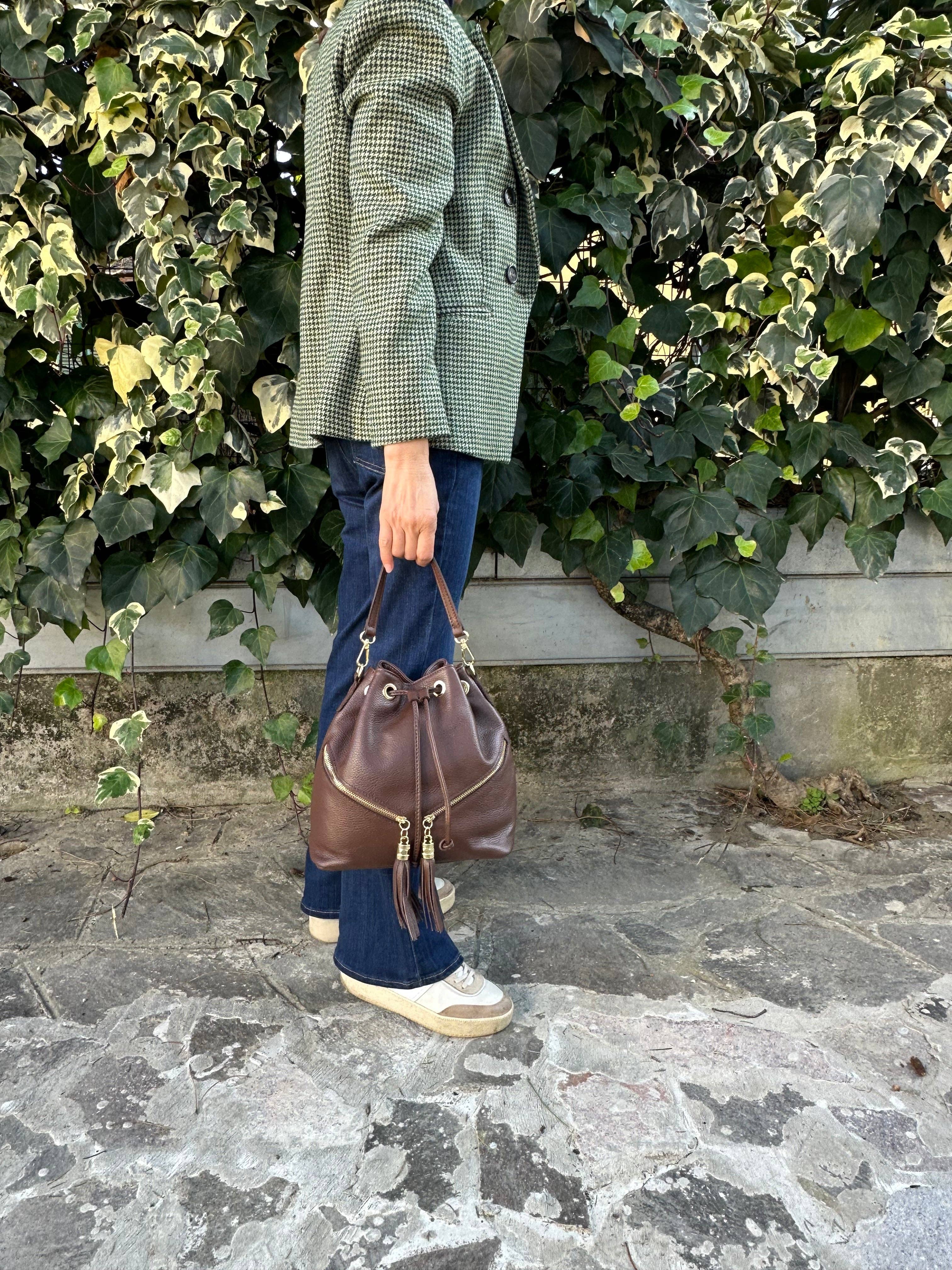 Zhade – Bolsa de ombro – Mulher por atacado – LINA- balde em pele genuína5