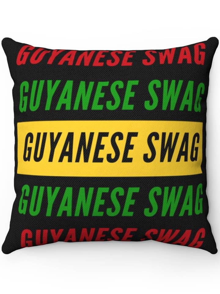 Guyanese Swag gesponnen polyester vierkant kussen voor wholesale door Guyanese Swag