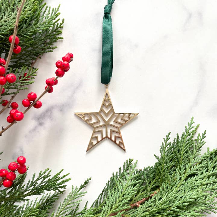 Geo Star Ornament for wholesale by Sarah Cecelia Jewelry & Metal Goods
