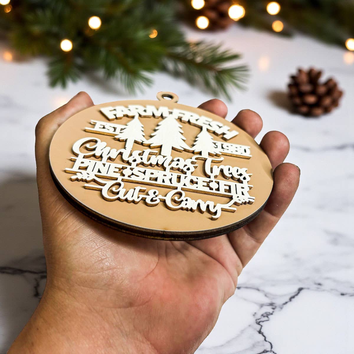 Gia Roma - Wholesale Ornament - Hanging Christmas Decor + Handmade Wooden Ornament Funny52