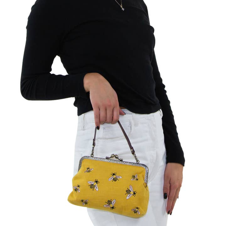 COMECO INC - Wholesale Clutch Bag - Women's - Bees Kisslock Bag