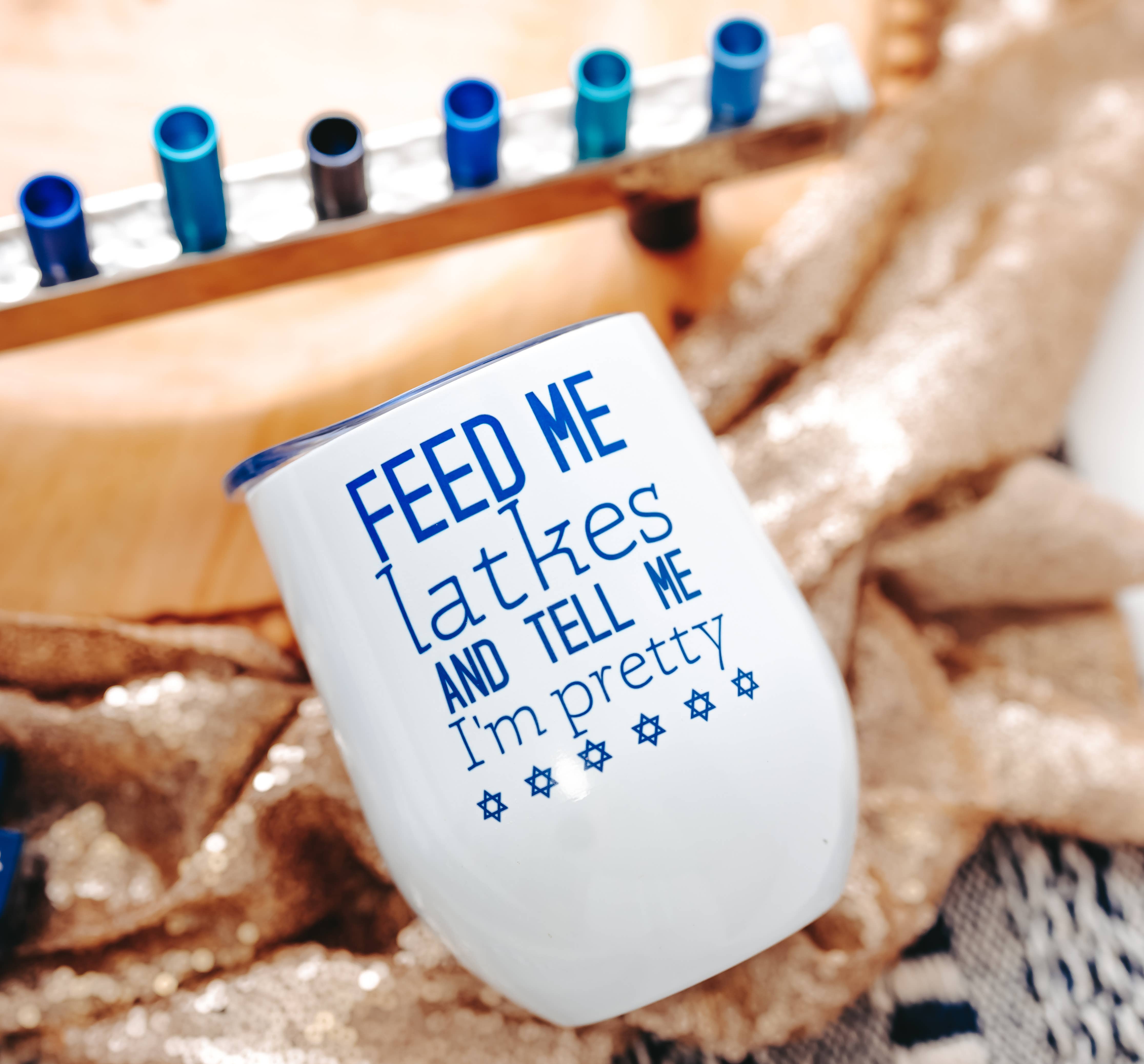 Salt and Sparkle - Wholesale Insulated Mug/Tumbler - Chanukah Wine Tumbler - Funny Hanukkah Insulated Cup2