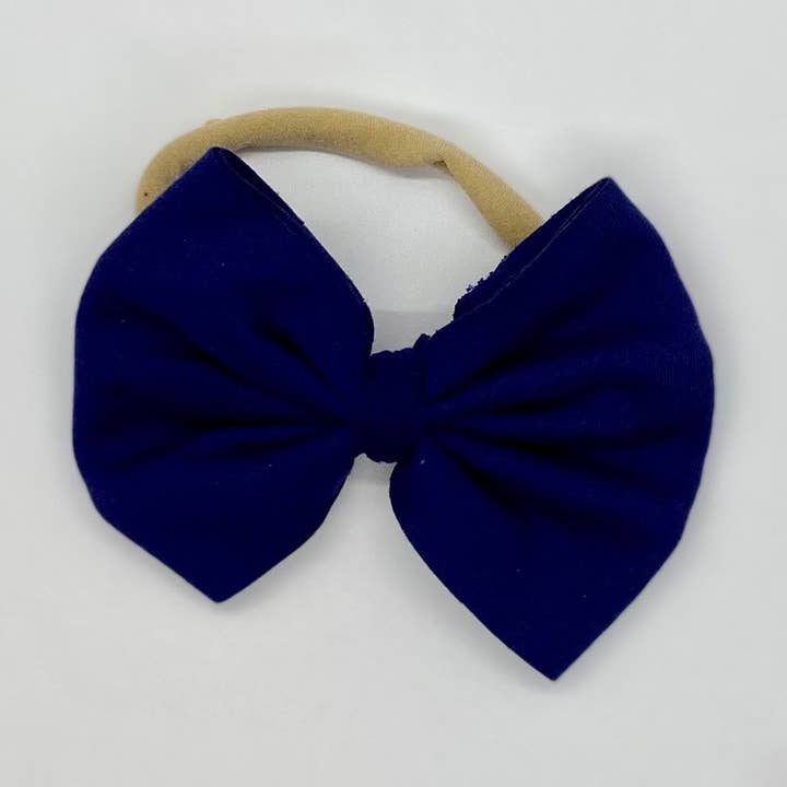 Navy Bow for wholesale by Happy Badger Headbands LLC