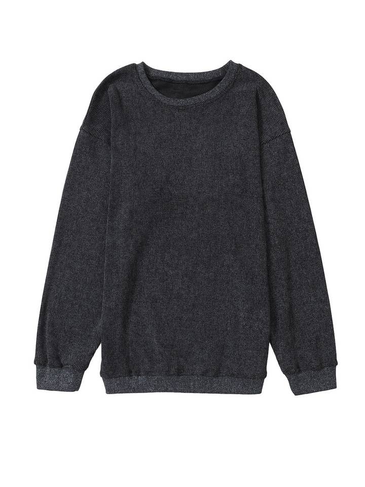 Suhkasana – wholesale Sweatshirt – Women's – Customizable Solid Ribbed Knit Round Neck Casual PulloverSweatshirt10