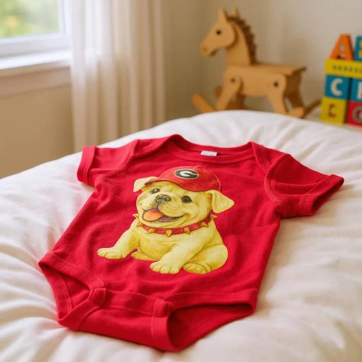 Georgia Puppy Onesie for wholesale by River Tide Apparel