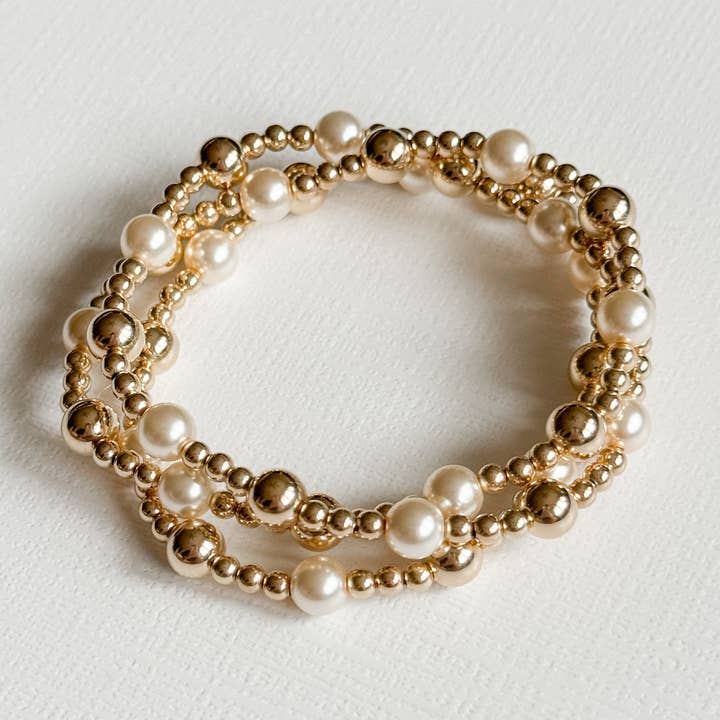 Soluppgång Pärla & Guld Armband för wholesale av Gardenia Co