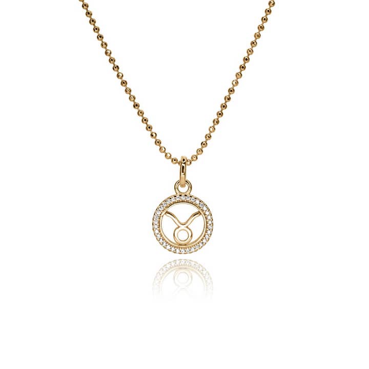 Taurus Mini Diamond Zodiac Necklace for wholesale by Nomie