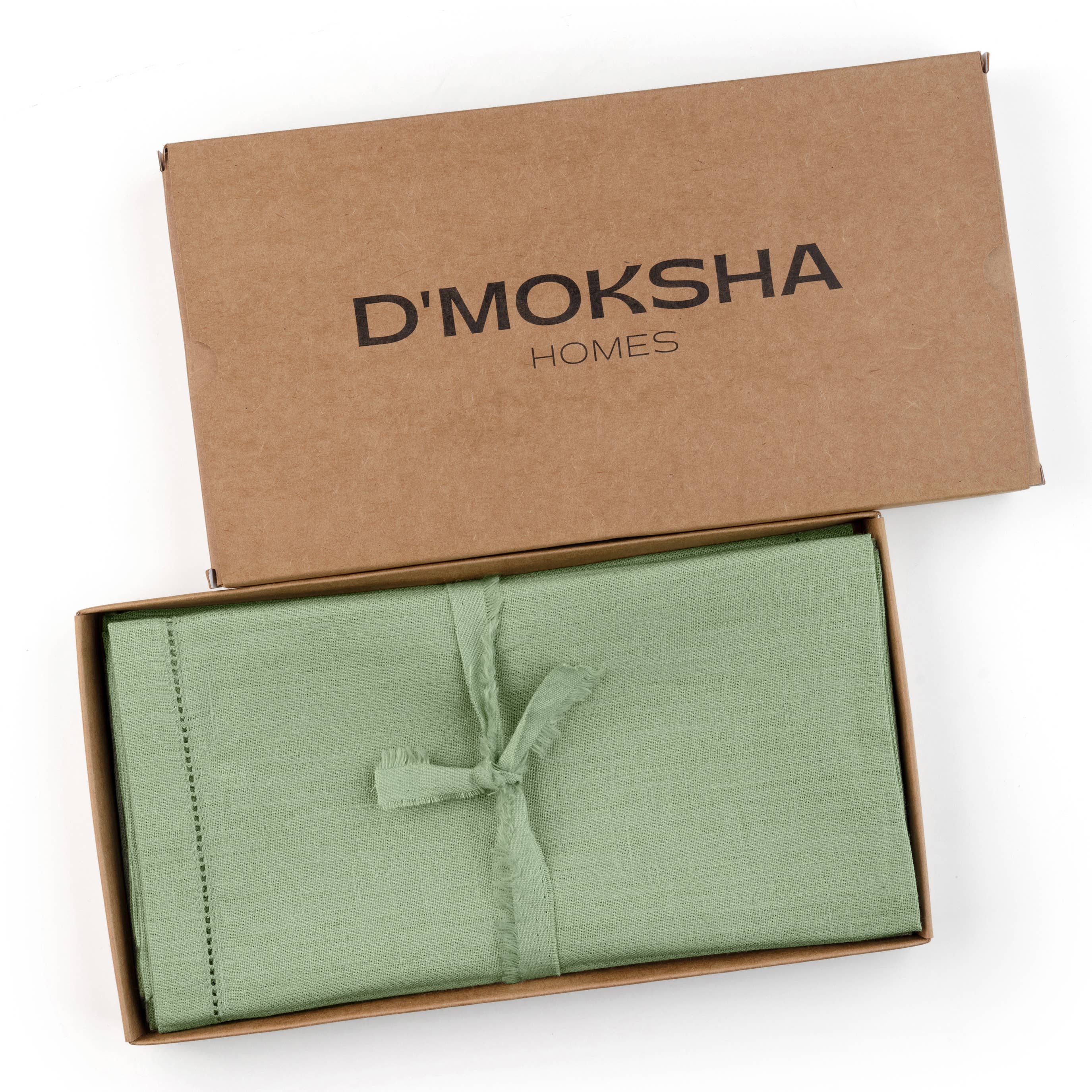 D'Moksha – wholesale Dinner & cloth napkin – Sage Green Linen Napkins 20 x 20 Inch - Hemstitch3