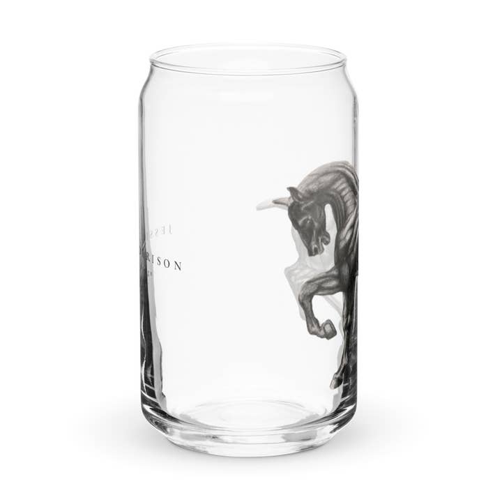 Bicchiere a forma di lattina con disegno anatomico di cavallo per la vendita all'ingrosso da parte di Jessica Morrison Fine Art & Design