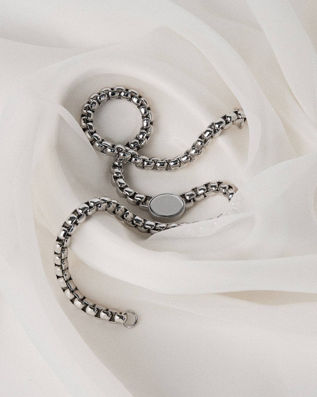 Sessori - Vendita all'ingrosso Collana con ciondolo/pendaglio - Collana a catena con maglie in argento Ashton4