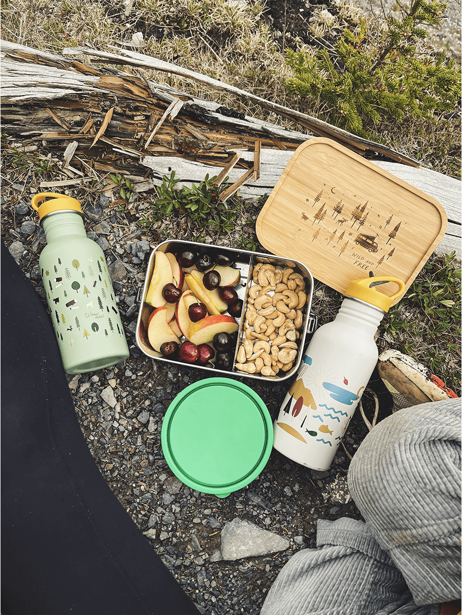 Roadtyping – wholesale Lunch bag/box – Lunch box/lunch box - Wild & Free with cutting board - lid3