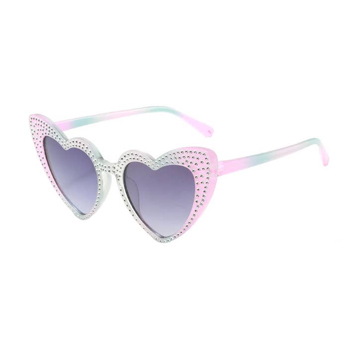 Prime Opticals - Wholesale Sunglasses - Kids - K3077, Cute Rhinestone Heart Kids Glasses