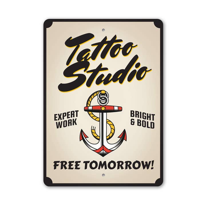Tattoo Studio Expert arbete tecken för wholesale av Lizton Sign Shop, Inc