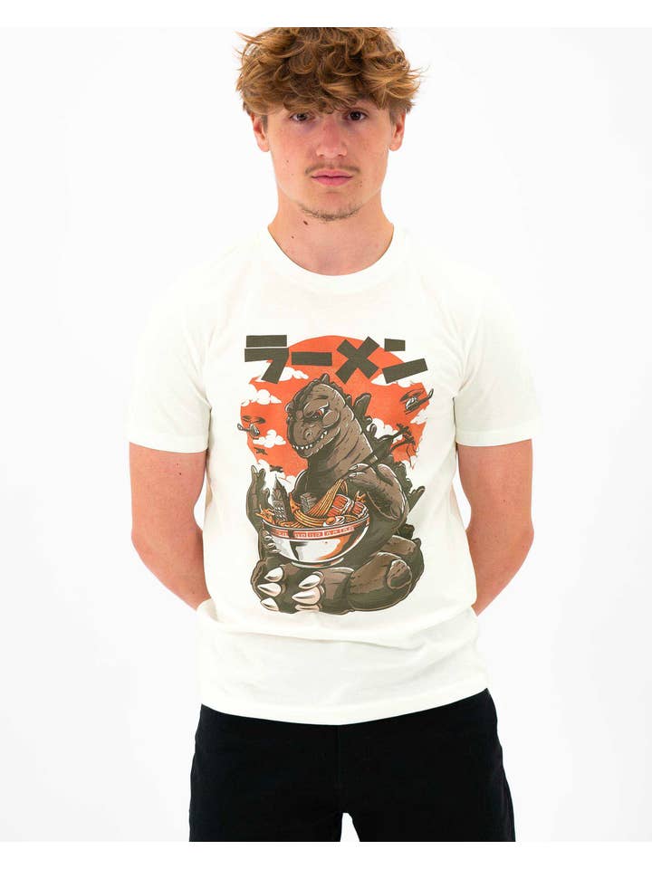 Grafitee - Wholesale Screen Printed T-Shirt - Unisex - Kaiju's Ramen T-shirt - Japanese Manga Illustrated T-Shirt