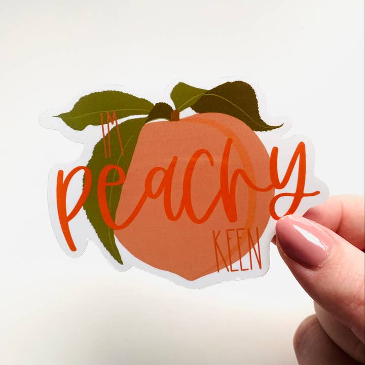 Peachy Keen Sticker for wholesale by Phoenix Rose Creations