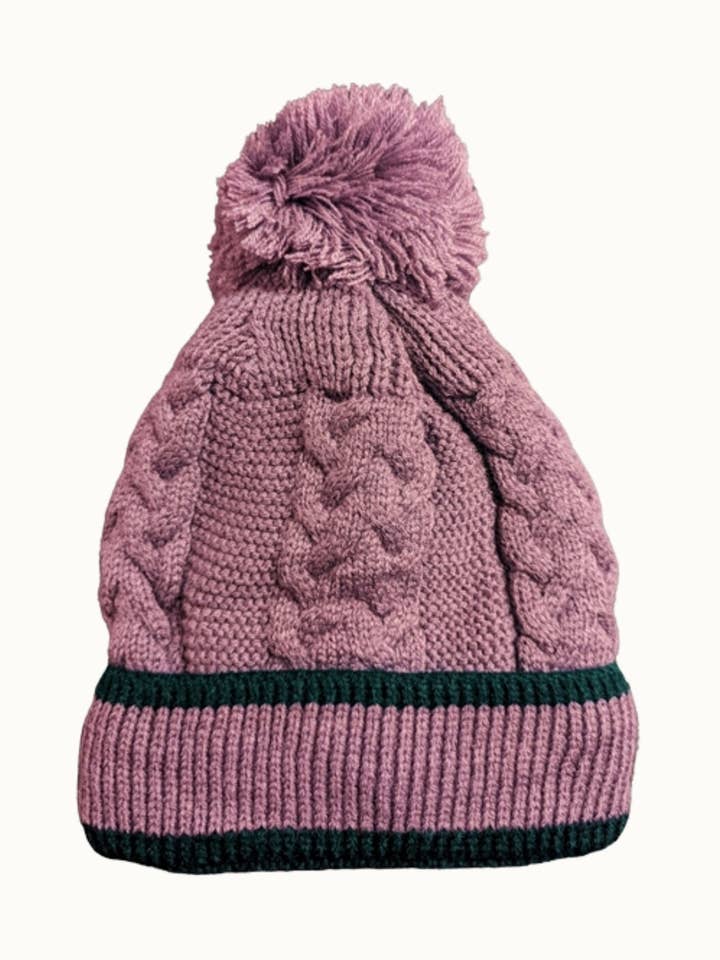 Berretto a Maglia Bicolore con Pom Pom per la vendita all'ingrosso da parte di Olive & Pique