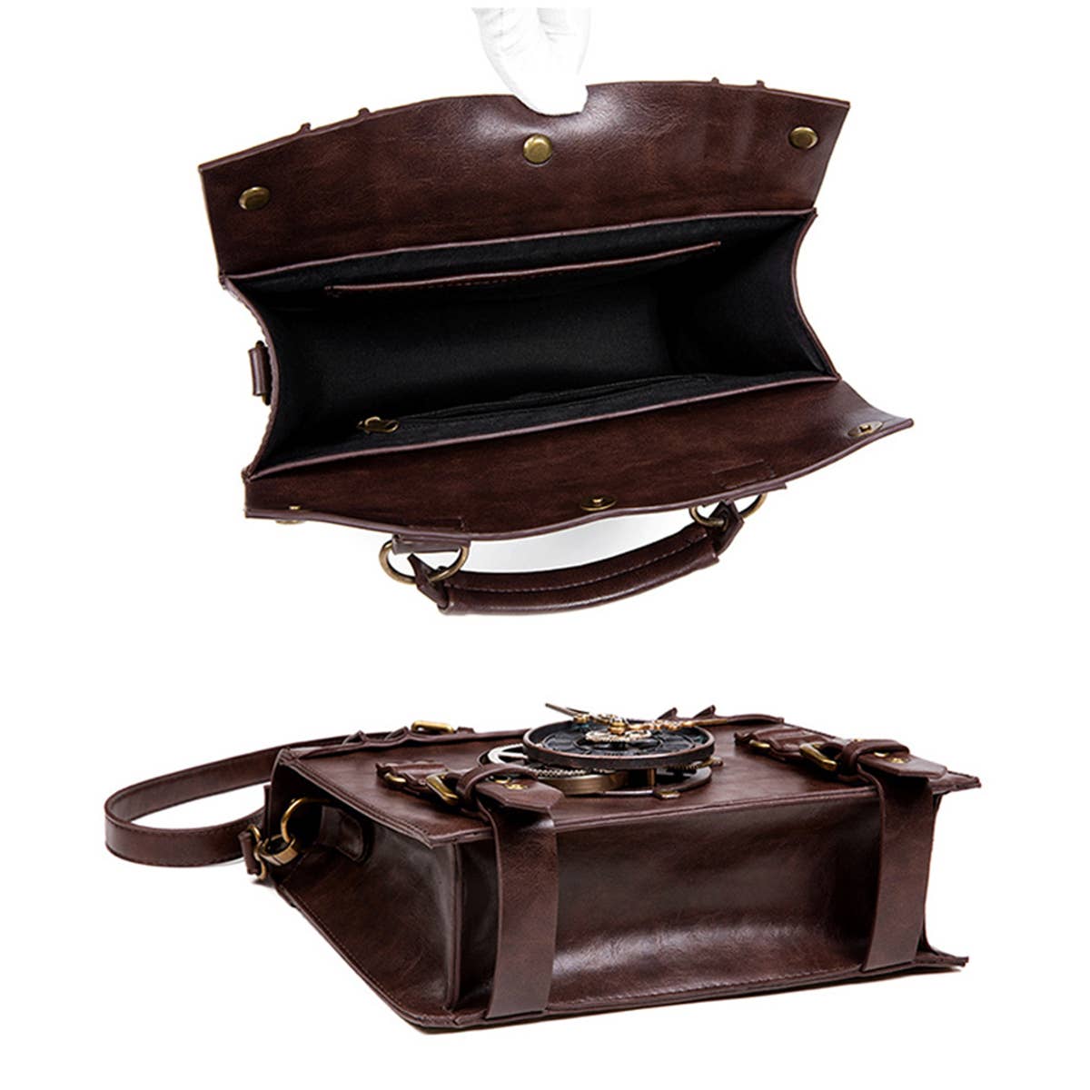 COFFEE RETRO CLOCK DECORATIVE PUNK SHOULDER BAG_CWAB0629 for wholesale on Faire4