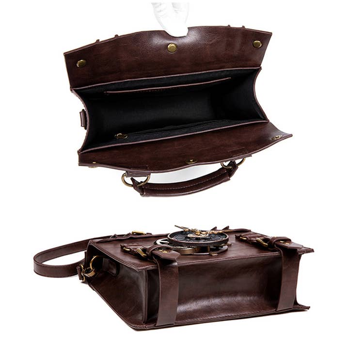 COFFEE RETRO CLOCK DECORATIVE PUNK SHOULDER BAG_CWAB0629 for wholesale on Faire4