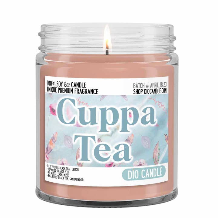 Cuppa Tea Candle for wholesale by Dio Candle Company