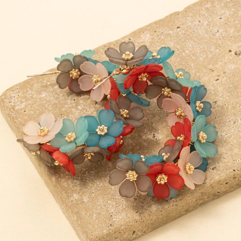 Anarchy Street - Wholesale Hoop Earrings - Floral Acrylic Hoop Earrings4