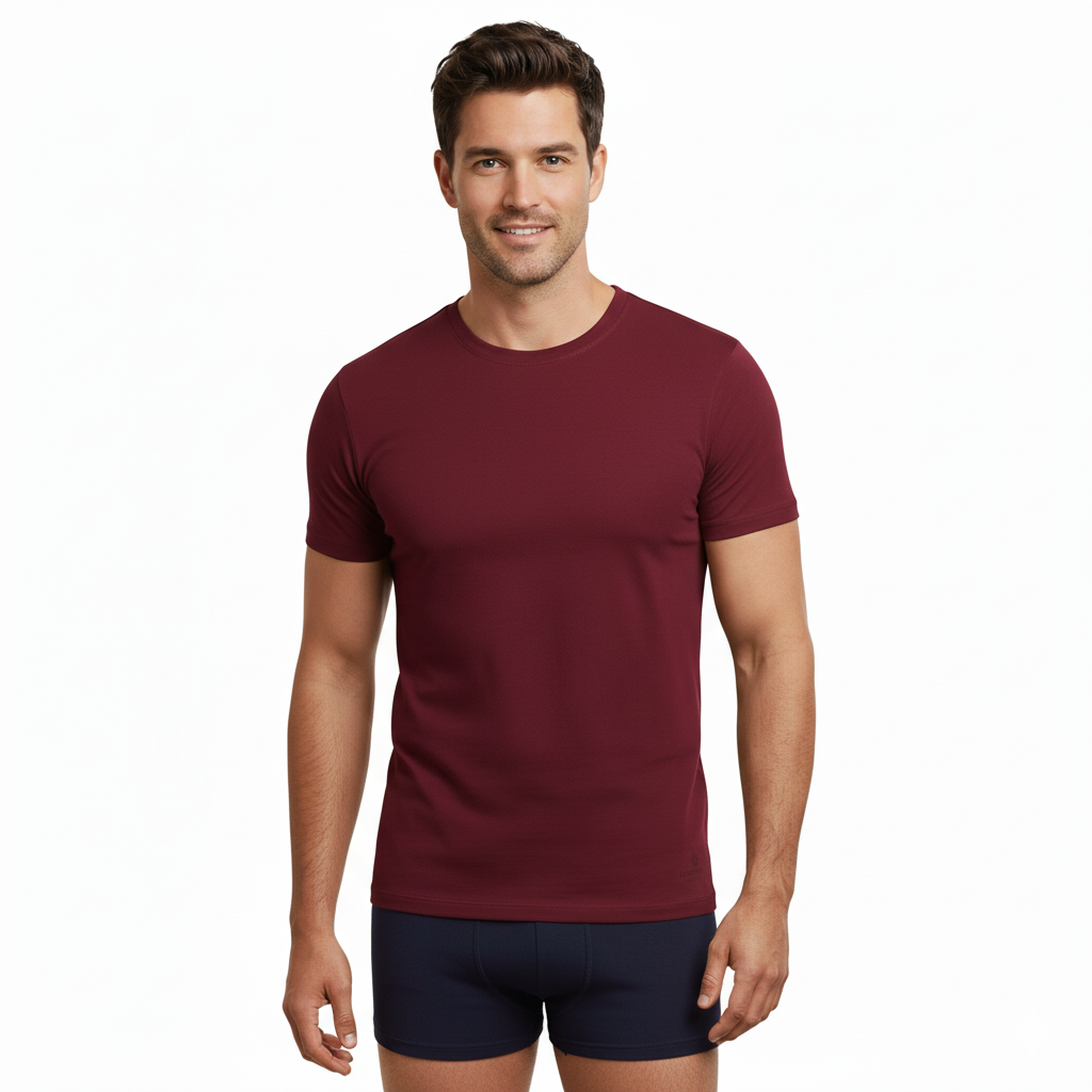 Bambooven - Vente T-shirt – homme - Lot de 3 sous-t-shirts pour hommes à col rond en bambou12