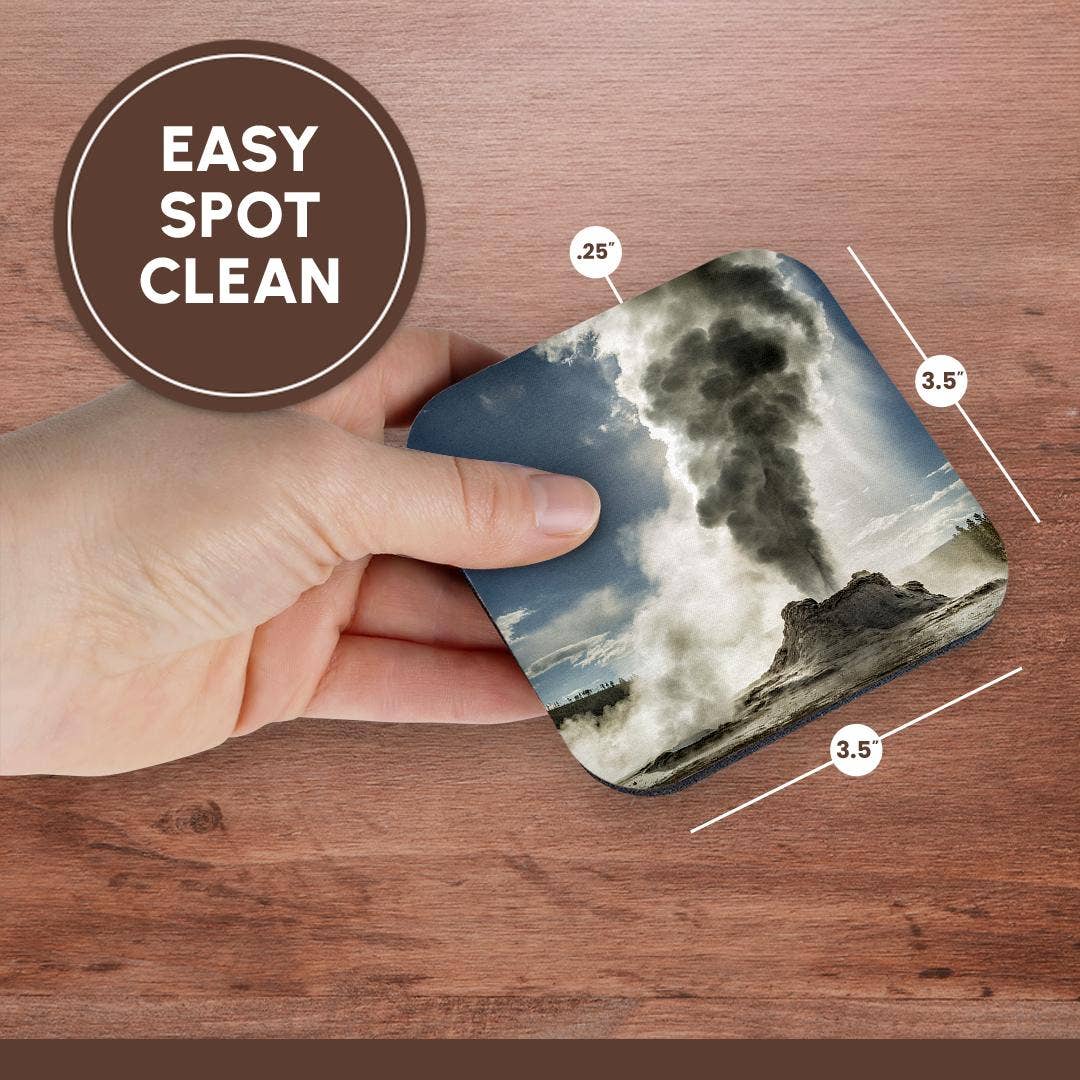 3dRose - Wholesale Coasters - 3dRose, Castle Geyser erupting, Upper Geyser Basin, Yellowstone NP, Wyoming, Coaster13